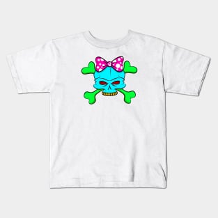 Colorful Girl Skull Design Kids T-Shirt